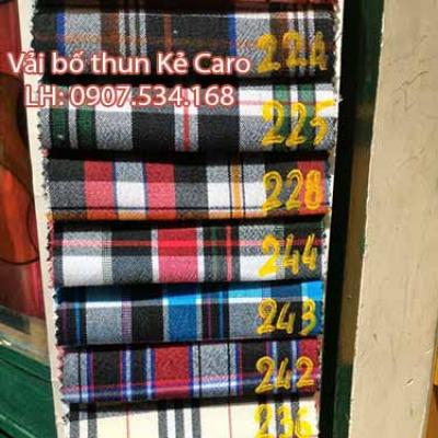 Vải bố thun kẻ caro may đồng phục học sinh